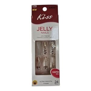Kiss Jelly Nails Translucent with Gold Accents